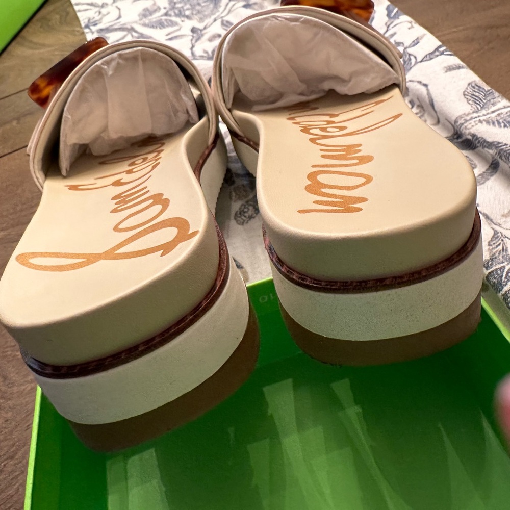 Sam Edelman women’s Ariane slide sandal in ivory leather size 8.5 - Picture 3 of 7